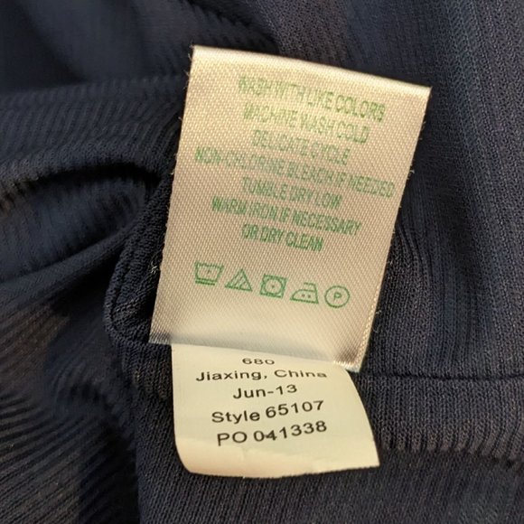 Lilly Pulitzer Navy & Turquoise Blue Striped Cap Sleeve Midi Dress - size S - Picture 9 of 9